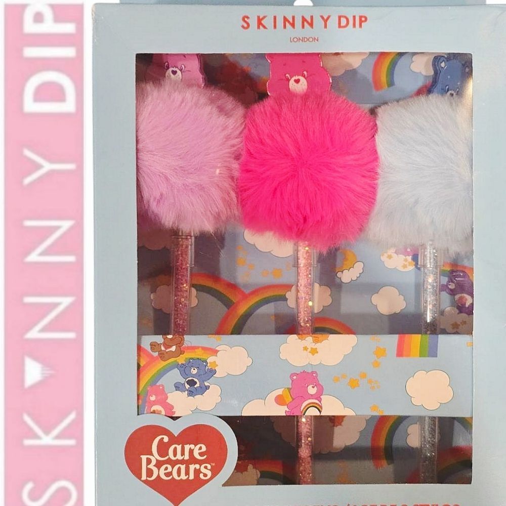 Skinnydip London X Care Bears Glitter Pom Pom Pens Set